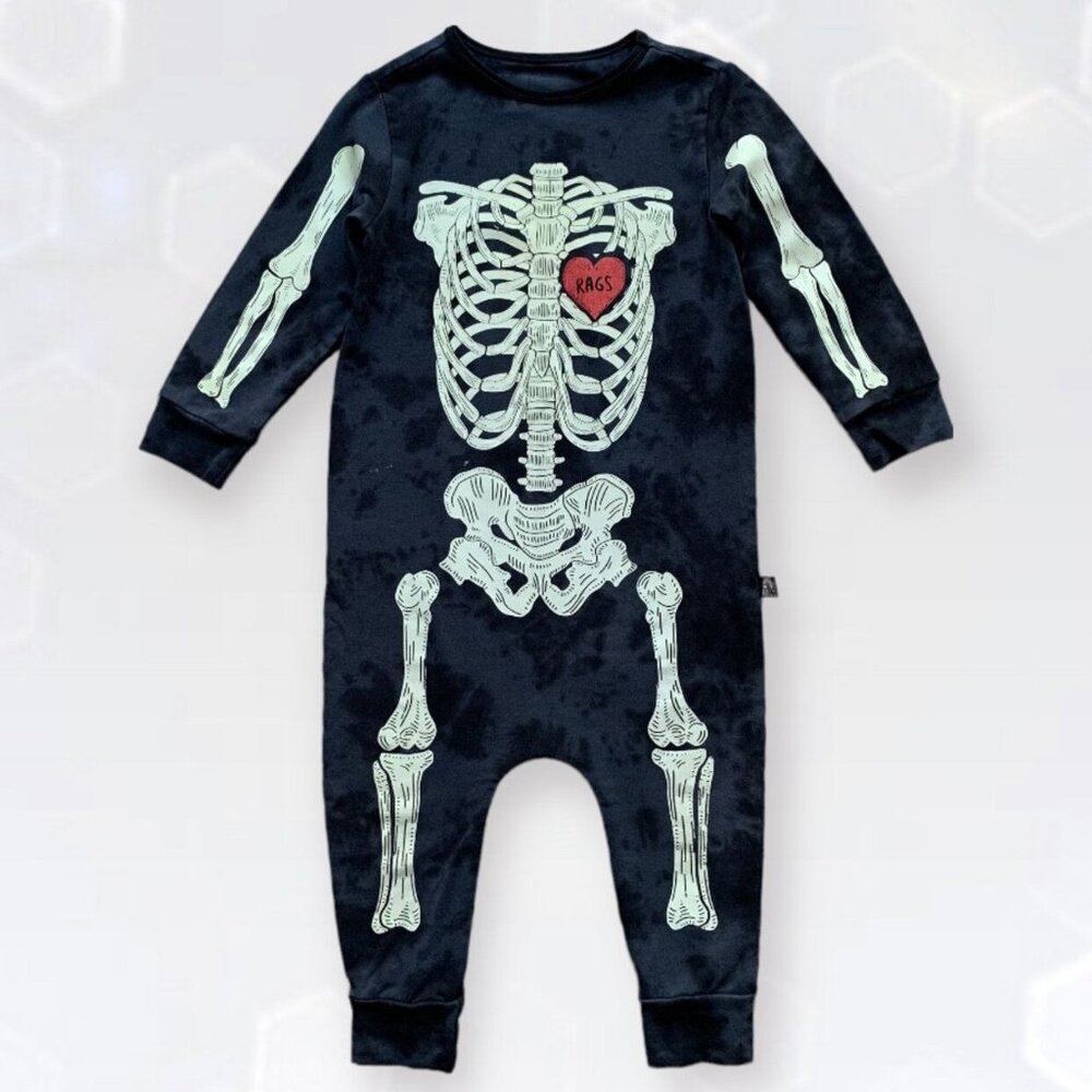 Rags 18-24 mo. Glow Skelly Romper